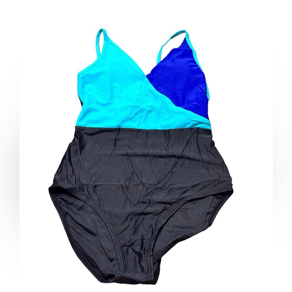 Danga Bay One Piece Swimsuit Blue Colorblock size Medium